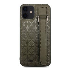 Apple iPhone 12 Kılıf Kajsa Neo Clasic Serisi Mono K Strap Kapak - 6