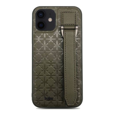 Apple iPhone 12 Kılıf Kajsa Neo Clasic Serisi Mono K Strap Kapak - 6
