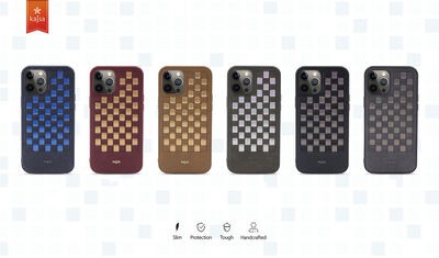 Apple iPhone 12 Kılıf Kajsa Preppie Serisi Spotlight Woven Kapak - 3