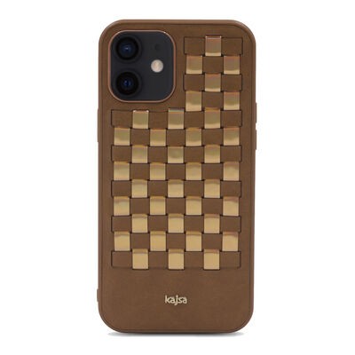 Apple iPhone 12 Kılıf Kajsa Preppie Serisi Spotlight Woven Kapak - 8