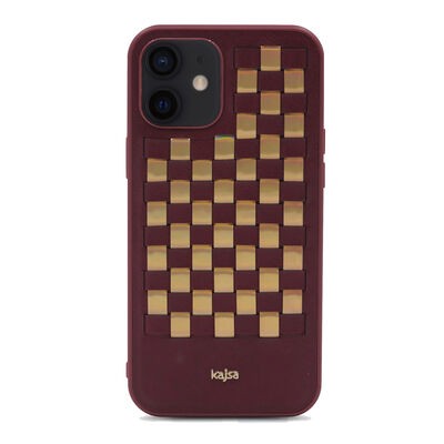 Apple iPhone 12 Kılıf Kajsa Preppie Serisi Spotlight Woven Kapak - 10