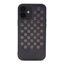 Apple iPhone 12 Kılıf Kajsa Preppie Serisi Spotlight Woven Kapak - 9