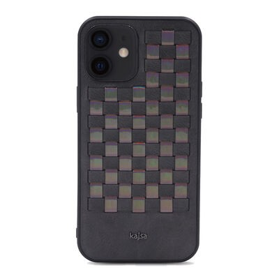 Apple iPhone 12 Kılıf Kajsa Preppie Serisi Spotlight Woven Kapak - 9