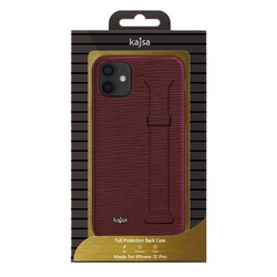 Apple iPhone 12 Kılıf Kajsa Wave Pattern Handstrap Kapak - 6