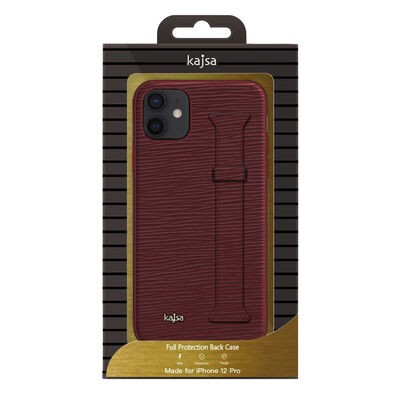 Apple iPhone 12 Kılıf Kajsa Wave Pattern Handstrap Kapak - 6