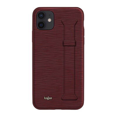 Apple iPhone 12 Kılıf Kajsa Wave Pattern Handstrap Kapak - 2