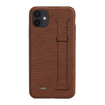 Apple iPhone 12 Kılıf Kajsa Wave Pattern Handstrap Kapak - 3