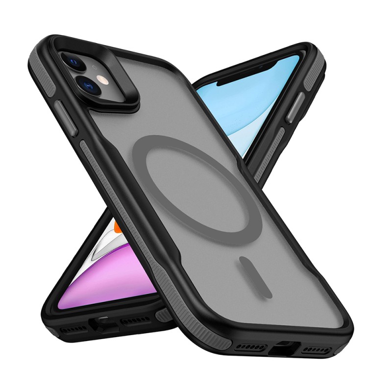 Apple iPhone 12 Kılıf M-safe Şarj Özellikli Renkli Kenar Airbag Şeritli Zore Lamer Kapak - 2