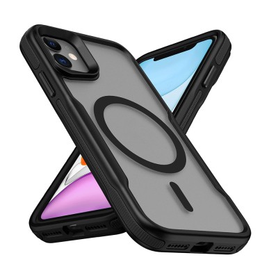 Apple iPhone 12 Kılıf M-safe Şarj Özellikli Renkli Kenar Airbag Şeritli Zore Lamer Kapak - 3