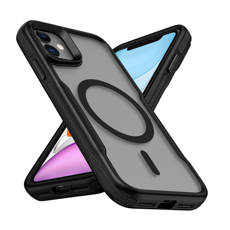 Apple iPhone 12 Kılıf M-safe Şarj Özellikli Renkli Kenar Airbag Şeritli Zore Lamer Kapak - 3