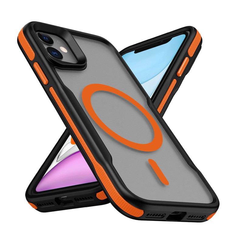Apple iPhone 12 Kılıf M-safe Şarj Özellikli Renkli Kenar Airbag Şeritli Zore Lamer Kapak - 4