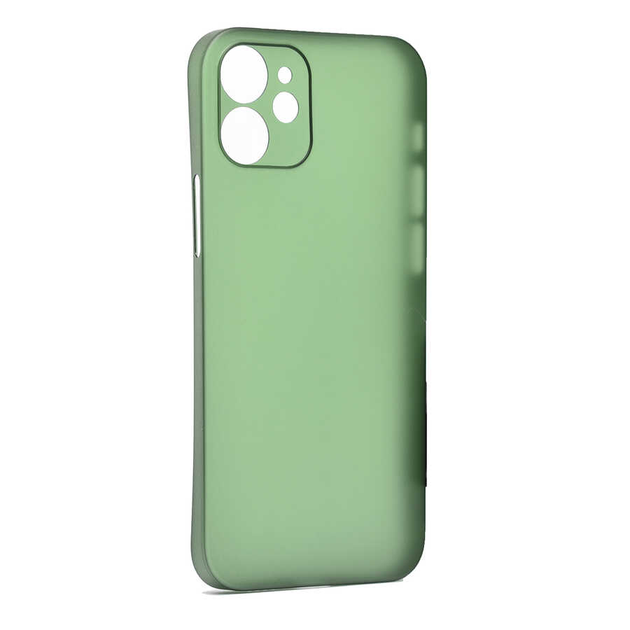 Apple iPhone 12 Kılıf Zore 1.Kalite PP Silikon - Yeşil