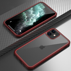 Apple iPhone 12 Kılıf Zore Dor Silikon Temperli Cam Kapak - Thumbnail