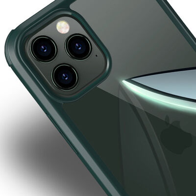 Apple iPhone 12 Kılıf Zore Dor Silikon Temperli Cam Kapak