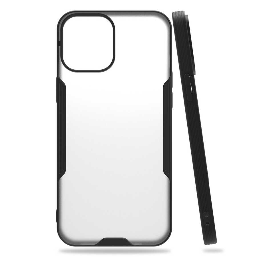 Apple iPhone 12 Kılıf Zore Parfe Kapak - Siyah