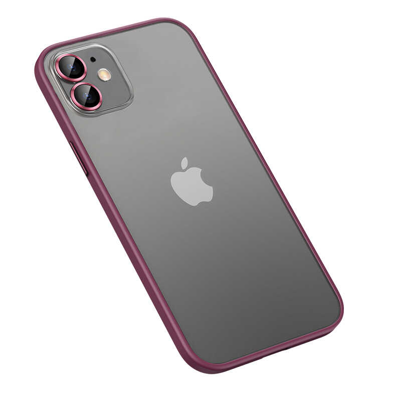 Apple iPhone 12 Kılıf Zore Retro Kapak - Koyu Mor