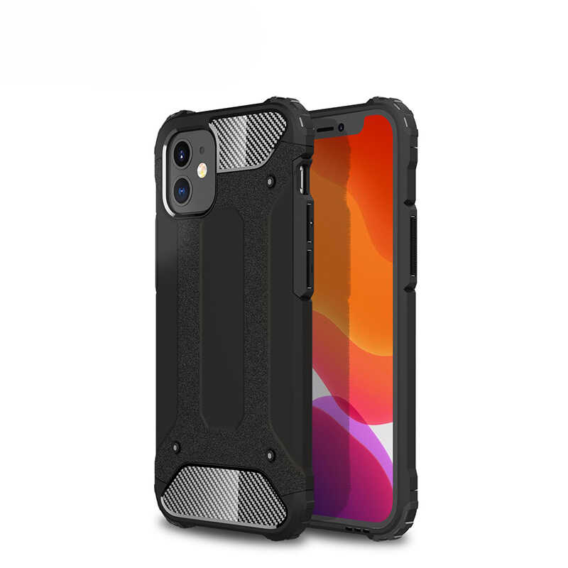 Apple iPhone 12 Mini Kılıf Zore Crash Silikon Kapak - Siyah