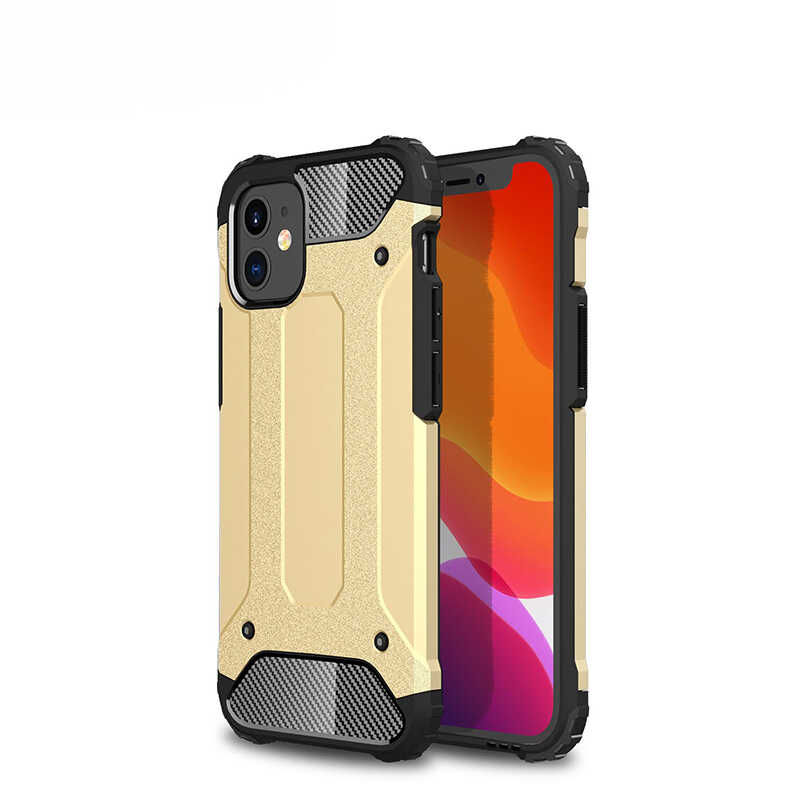 Apple iPhone 12 Mini Kılıf Zore Crash Silikon Kapak - Gold
