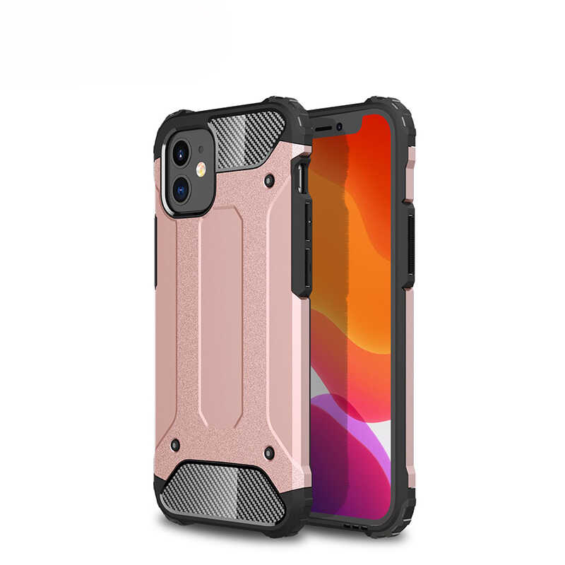 Apple iPhone 12 Mini Kılıf Zore Crash Silikon Kapak - Rose Gold
