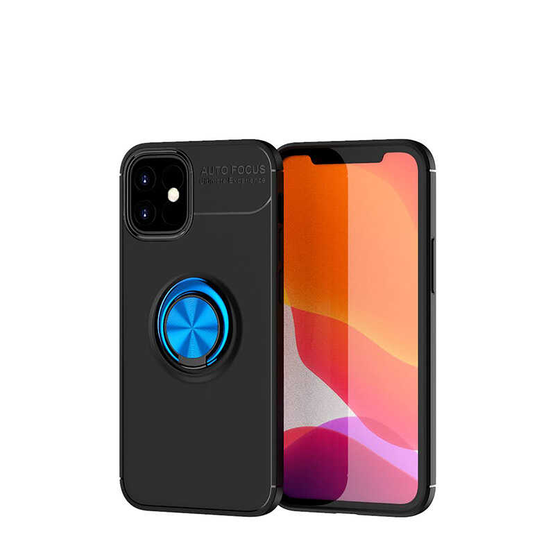 Apple iPhone 12 Mini Kılıf Zore Ravel Silikon Kapak - Siyah-Mavi