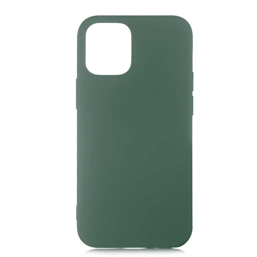 Apple İphone 11 PRO MAX Soft Silikon Kılıf (Kadife İç Yüzey) Koyu Yeşil