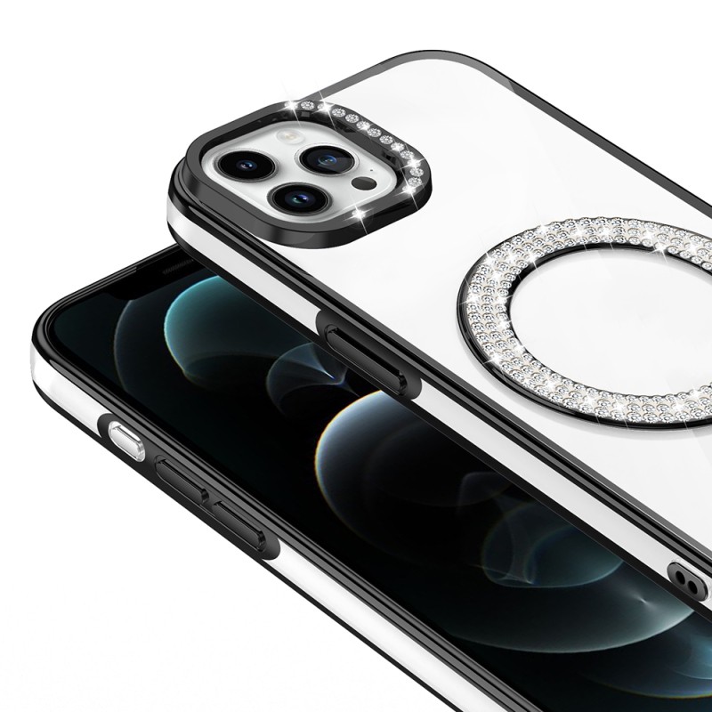 Apple iPhone 12 Pro Case Magsafe Charging Feature Diamond Stone Design Zore Karetta Silicone Cover - 11