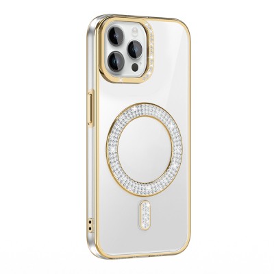 Apple iPhone 12 Pro Case Magsafe Charging Feature Diamond Stone Design Zore Karetta Silicone Cover - 6