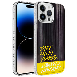 Apple iPhone 12 Pro Kılıf Airbag Kenarlı Renkli Desenli Silikon Zore Elegans Kapak - Zore