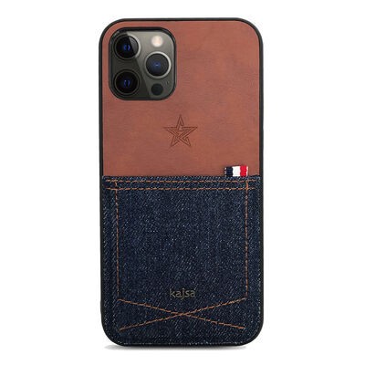 Apple iPhone 12 Pro Kılıf Kajsa Denim Kapak - 5
