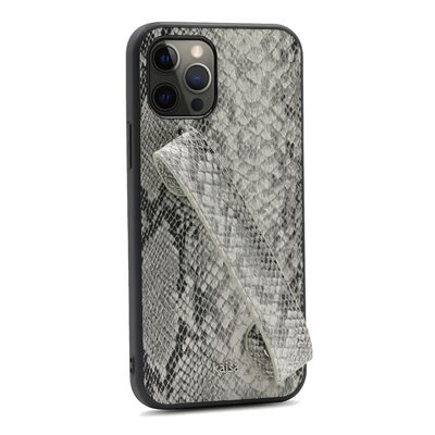 Apple iPhone 12 Pro Kılıf Kajsa Glamorous Serisi Snake Handstrap Kapak - 7