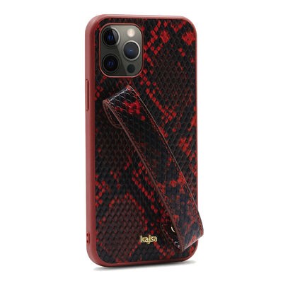 Apple iPhone 12 Pro Kılıf Kajsa Glamorous Serisi Snake Handstrap Kapak - 10