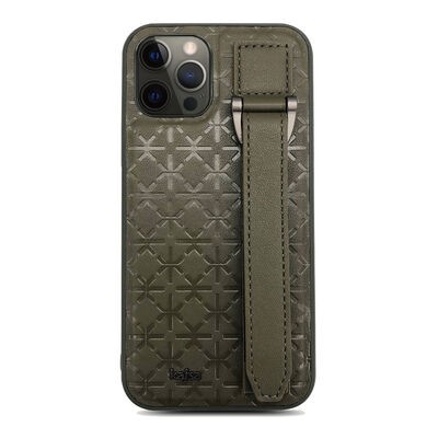 Apple iPhone 12 Pro Kılıf Kajsa Neo Clasic Serisi Mono K Strap Kapak - 6