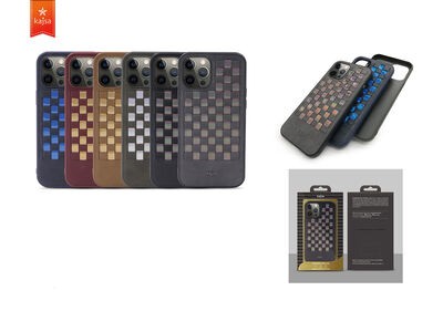 Apple iPhone 12 Pro Kılıf Kajsa Preppie Serisi Spotlight Woven Kapak - 2