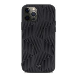 Apple iPhone 12 Pro Kılıf Kajsa Splendid Serisi 3D Cube Kapak Siyah