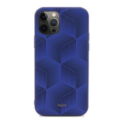Apple iPhone 12 Pro Kılıf Kajsa Splendid Serisi 3D Cube Kapak Mavi