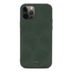Apple iPhone 12 Pro Kılıf Kajsa Splendid Serisi 3D Cube Kapak Yeşil