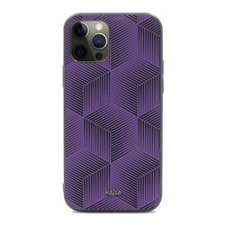 Apple iPhone 12 Pro Kılıf Kajsa Splendid Serisi 3D Cube Kapak Mor