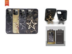 Apple iPhone 12 Pro Kılıf Kajsa Starry Serisi Marble Kapak - 5