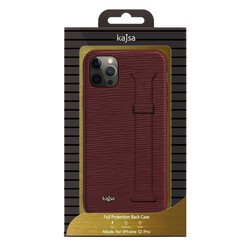 Apple iPhone 12 Pro Kılıf Kajsa Wave Pattern Handstrap Kapak - 6