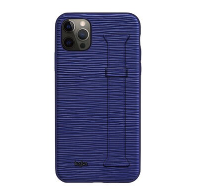 Apple iPhone 12 Pro Kılıf Kajsa Wave Pattern Handstrap Kapak - 5