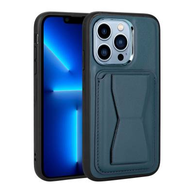 Apple iPhone 12 Pro Kılıf Kartlıklı Standlı ​Pu Deri Zore Memo Kapak - Zore