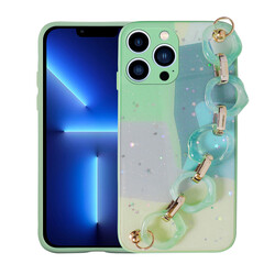 Apple iPhone 12 Pro Kılıf Simli Desenli El Askılı Tutacaklı Zore Elsa Silikon Kapak - Zore