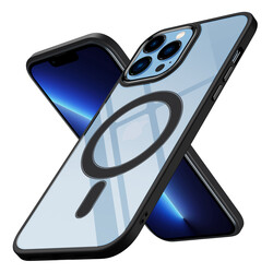 Apple iPhone 12 Pro Kılıf Wireless Şarj Özellikli Zore Krom Magsafe Silikon Kapak - Thumbnail