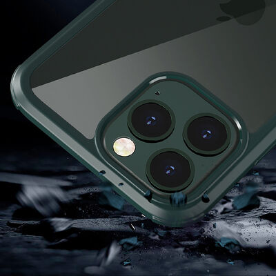 Apple iPhone 12 Pro Kılıf Zore Dor Silikon Temperli Cam Kapak