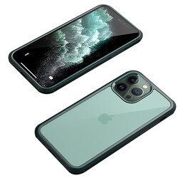 Apple iPhone 12 Pro Kılıf Zore Dor Silikon Temperli Cam Kapak - Thumbnail