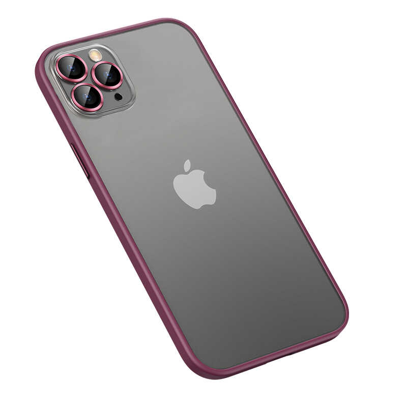 Apple iPhone 12 Pro Kılıf Zore Retro Kapak - Koyu Mor