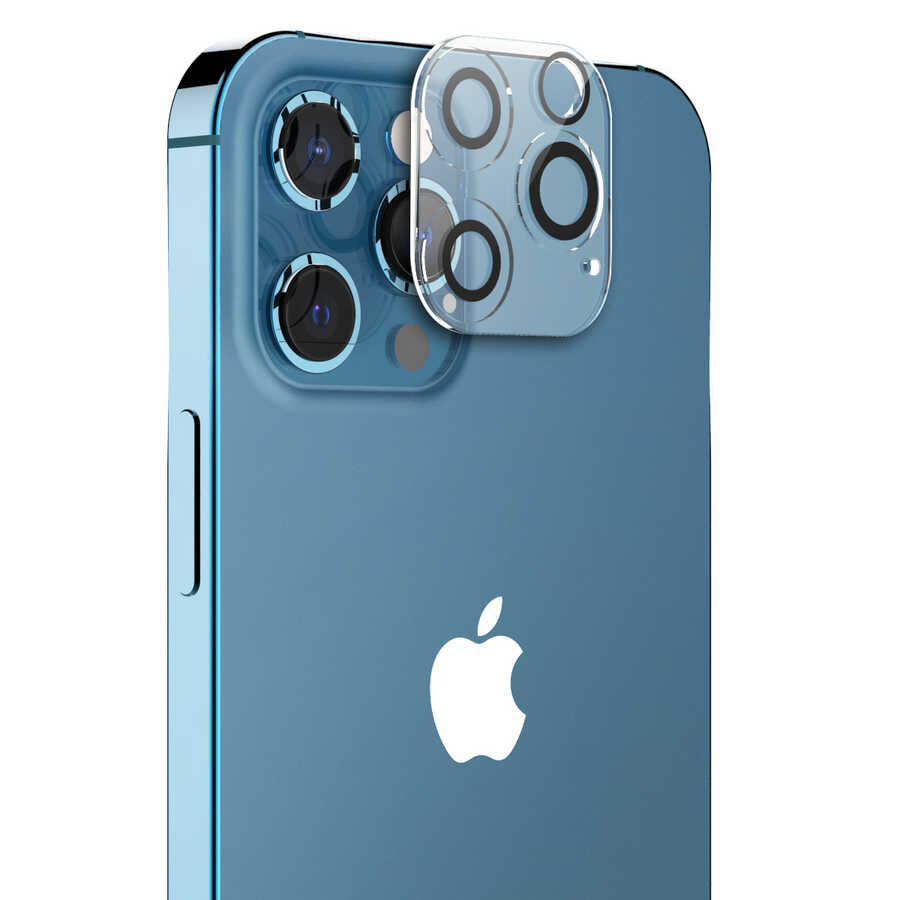 Apple iPhone 12 Pro Max Araree C-Subcore Temperli Kamera Koruyucu - Renksiz