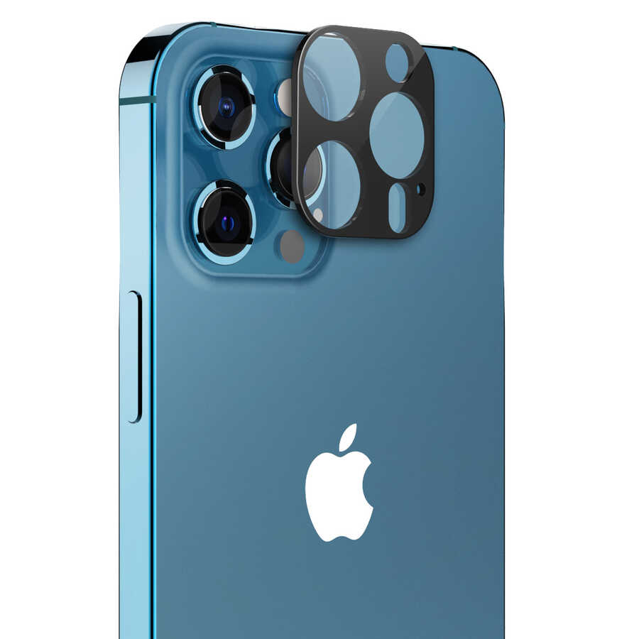 Apple iPhone 12 Pro Max Araree C-Subcore Temperli Kamera Koruyucu - Siyah