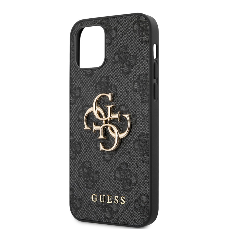 Apple iPhone 12 Pro Max Case Guess Original Licensed Large Metal Logo Design PU Leather Cover - 9