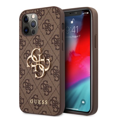 Apple iPhone 12 Pro Max Case Guess Original Licensed Large Metal Logo Design PU Leather Cover - 2